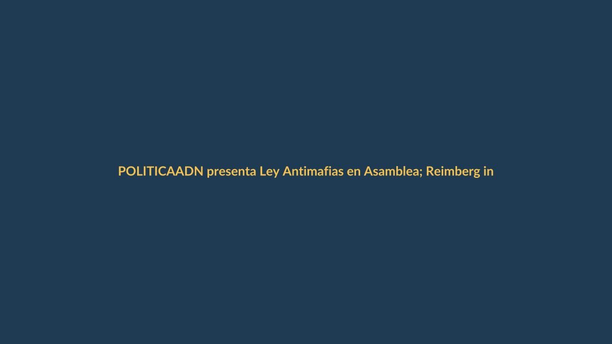 ADN presenta Ley Antimafias en Asamblea; Reimberg insta a vigilar votaciones