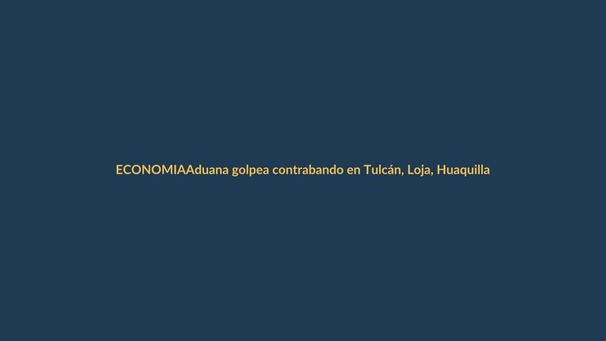 Aduana golpea contrabando en Tulcán, Loja, Huaquillas y Latacunga