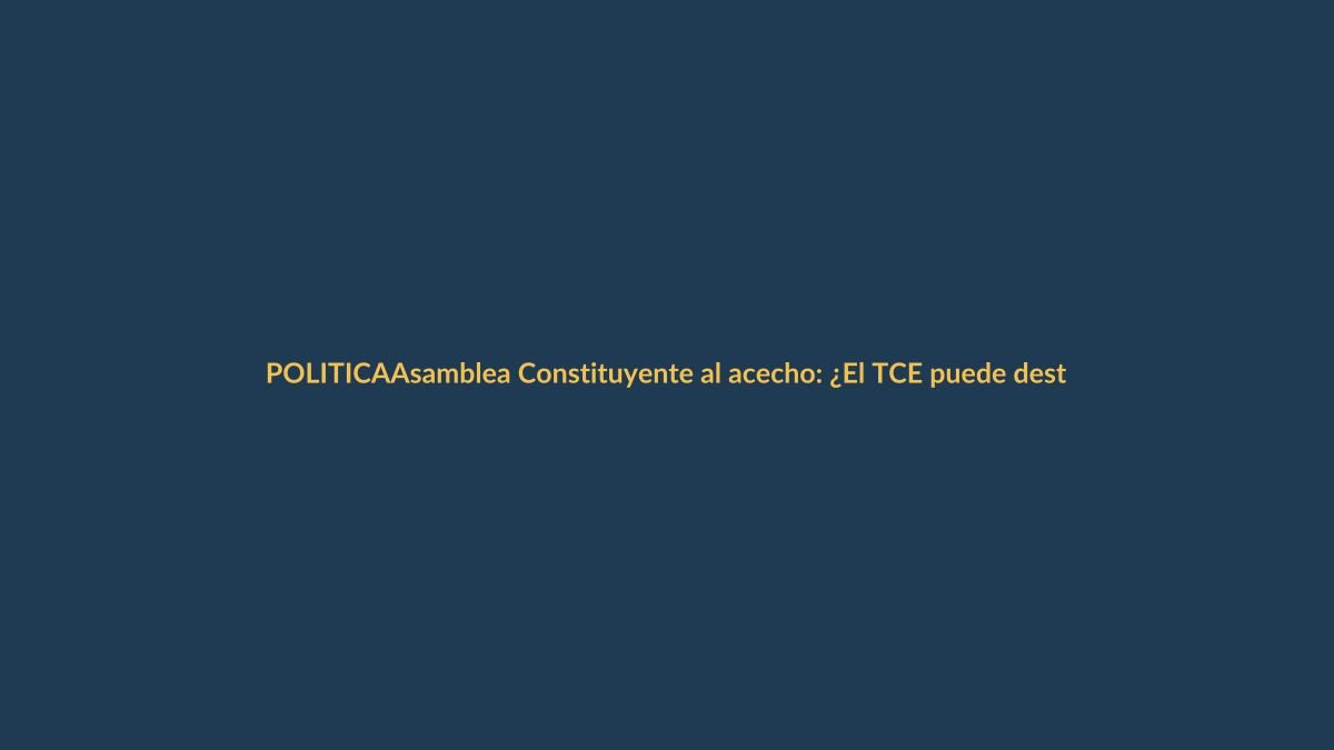 Asamblea Constituyente al acecho: ¿El TCE puede destituir autoridades a favor del Gobierno?