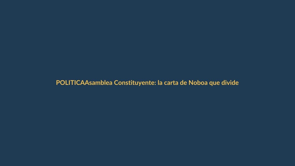 Asamblea Constituyente: la carta de Noboa que divide al Ecuador