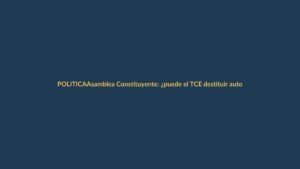 Asamblea Constituyente: ¿puede el TCE destituir autoridades a favor del Gobierno?