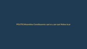 Asamblea Constituyente: qué es y por qué Noboa la propone