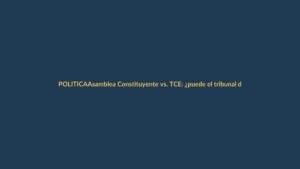 Asamblea Constituyente vs. TCE: ¿puede el tribunal destituir autoridades a favor del Gobierno?