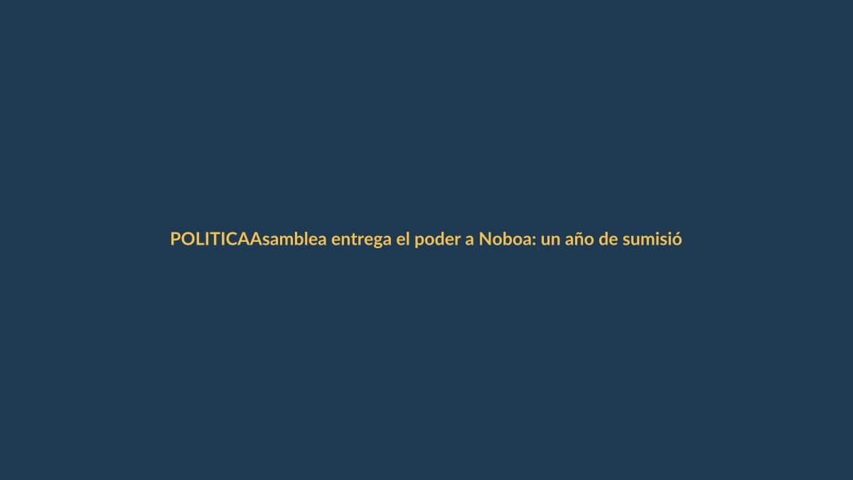 Asamblea entrega el poder a Noboa: un año de sumisión sin fiscalización