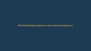 Asamblea Nacional: un año al servicio de Noboa sin contrapesos