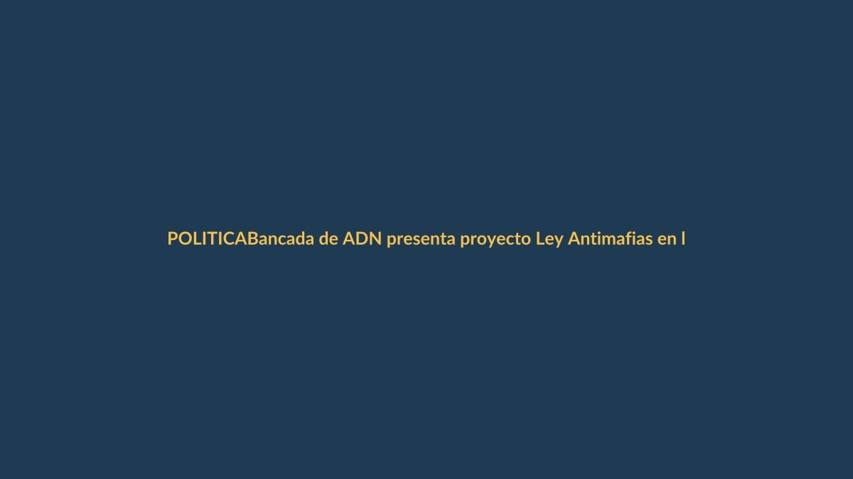 Bancada de ADN presenta proyecto Ley Antimafias en la Asamblea; Reimberg pide atención a votaciones