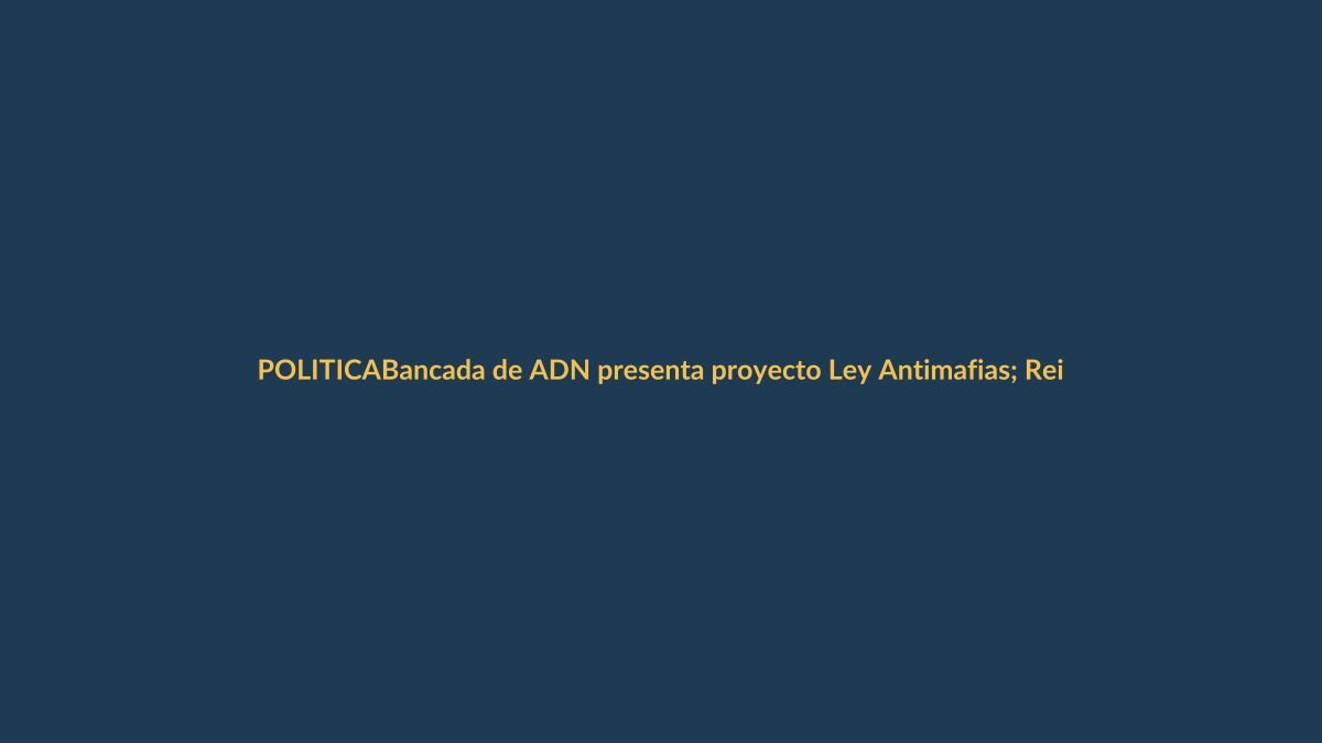 Bancada de ADN presenta proyecto Ley Antimafias; Reimberg pide estar alerta en votaciones