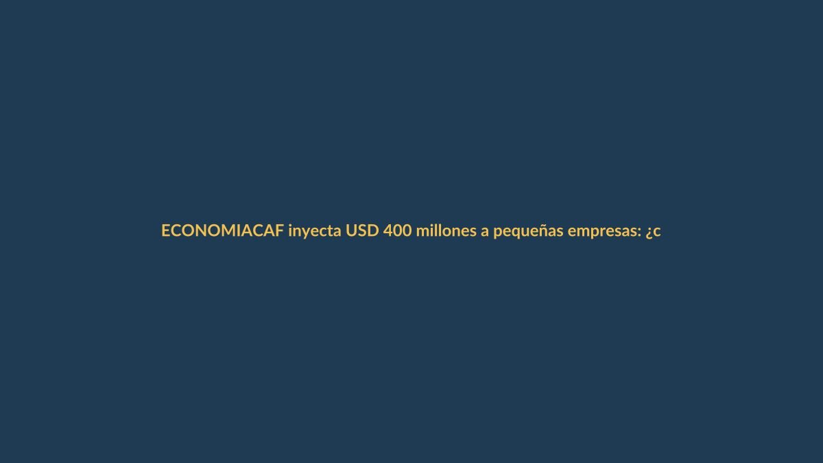 CAF inyecta USD 400 millones a pequeñas empresas: ¿cómo acceder en Loja?