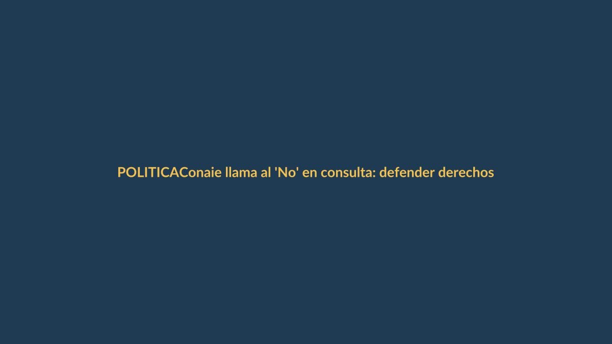 Conaie llama al ‘No’ en consulta: defender derechos colectivos ante asamblea constituyente