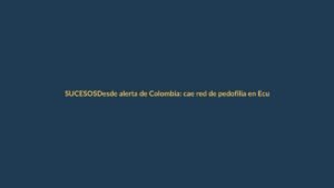 Desde alerta de Colombia: cae red de pedofilia en Ecuador con detenidos en tres provincias