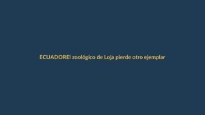 El zoológico de Loja pierde otro ejemplar