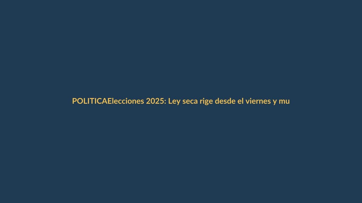 Elecciones 2025: Ley seca rige desde el viernes y multas superan los 460 dólares