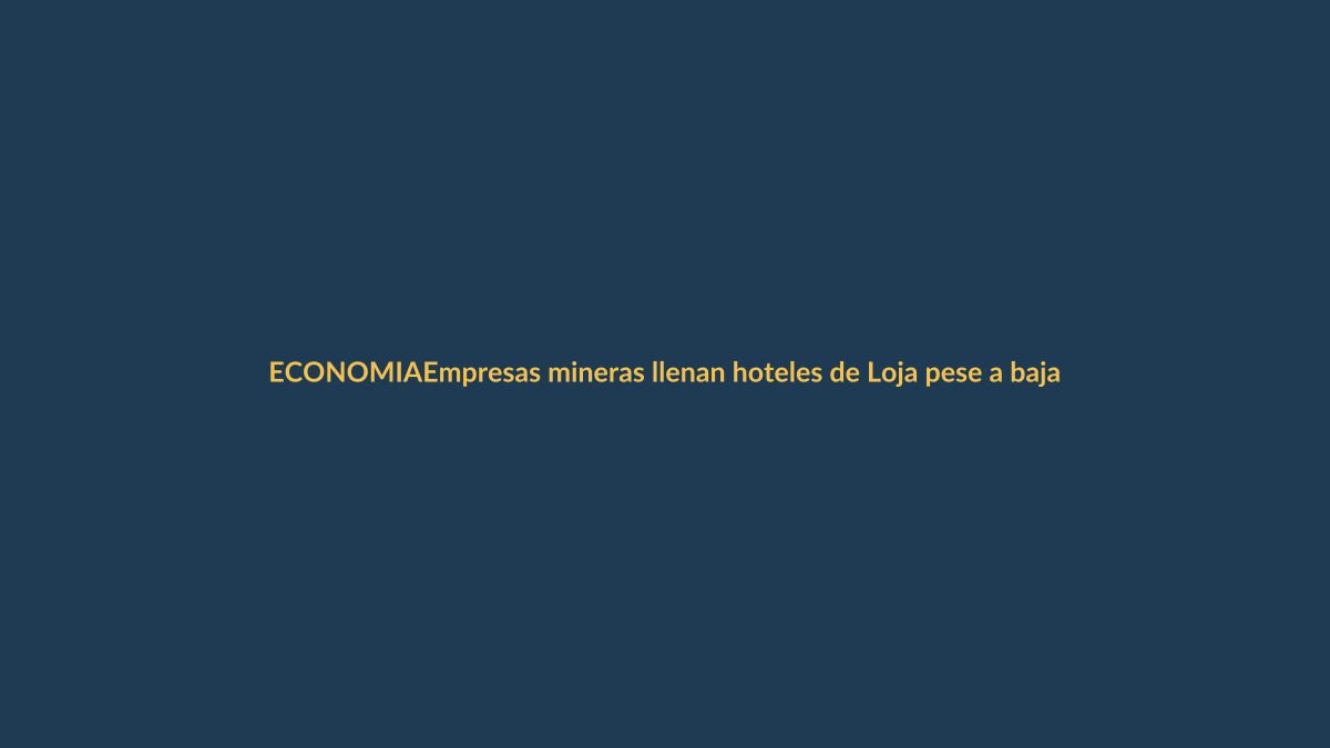 Empresas mineras llenan hoteles de Loja pese a baja turística