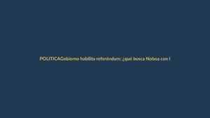Gobierno habilita referéndum: ¿qué busca Noboa con la Asamblea?