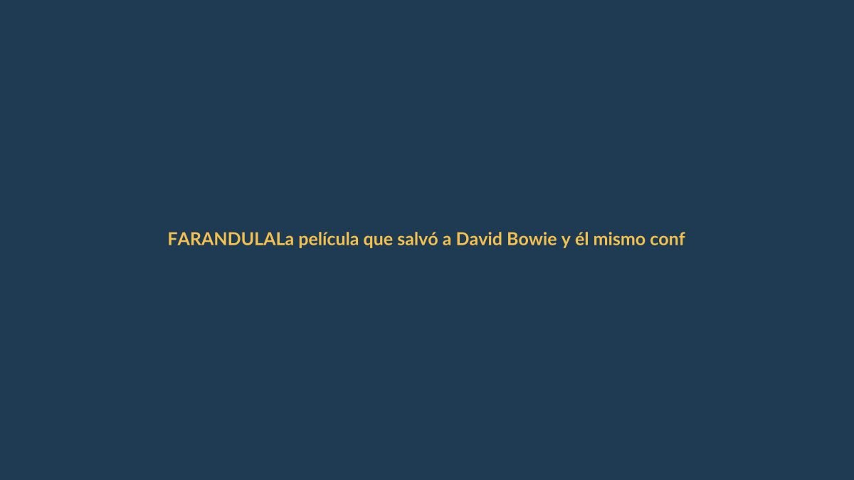 La película que salvó a David Bowie y él mismo confesó no entender