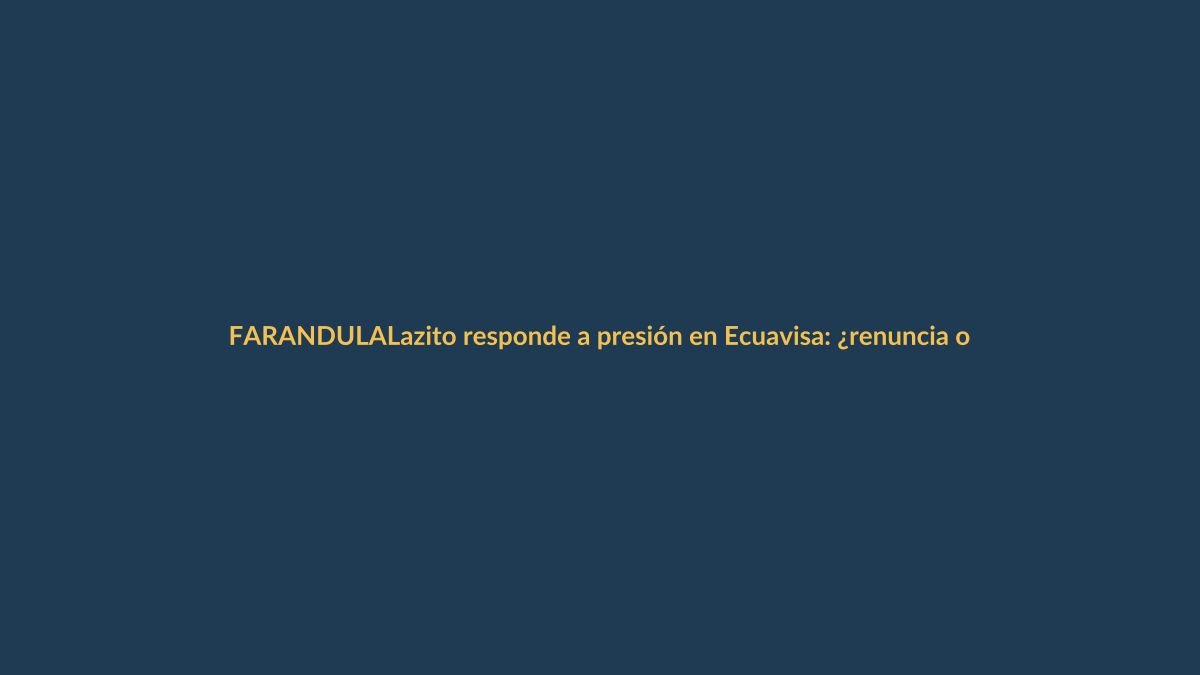 Lazito responde a presión en Ecuavisa: ¿renuncia o se queda?