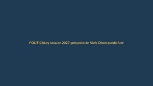 Ley seca en 2027: proyecto de Niels Olsen quedó fuera de agenda legislativa