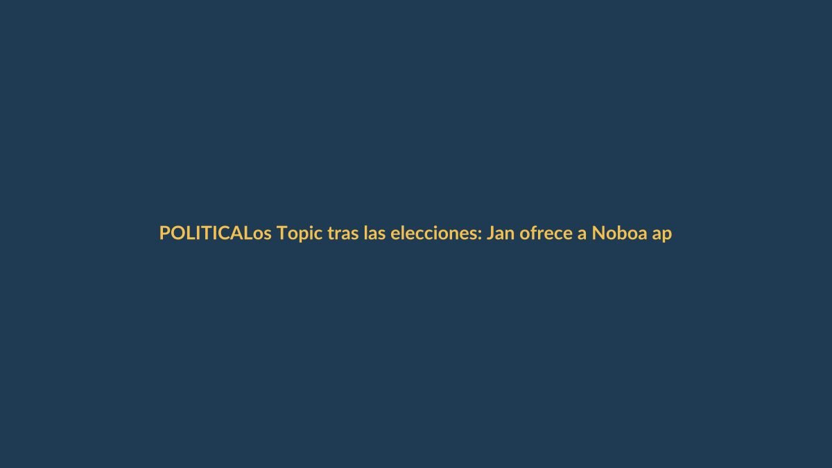 Los Topic tras las elecciones: Jan ofrece a Noboa apoyo en seguridad y Tomislav es criticado por Correa