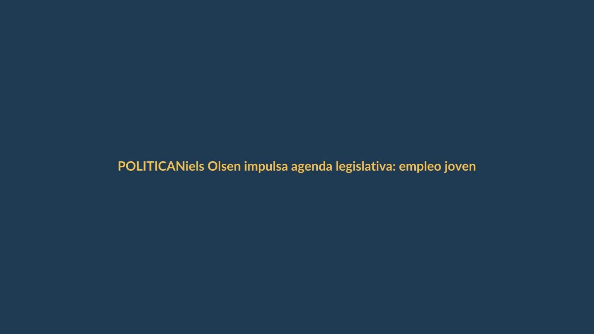 Niels Olsen impulsa agenda legislativa: empleo joven, seguridad y economía naranja