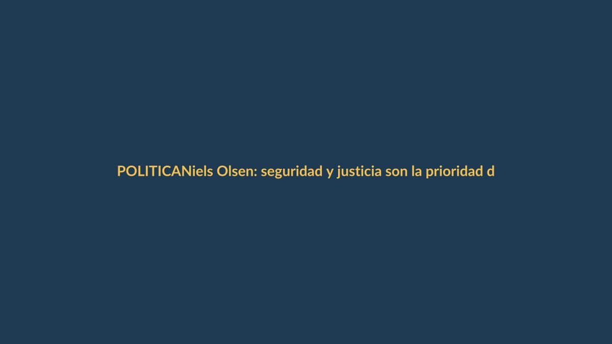Niels Olsen: seguridad y justicia son la prioridad del nuevo gobierno