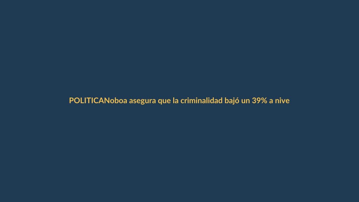 Noboa asegura que la criminalidad bajó un 39% a nivel nacional: ¿qué implica para Loja?