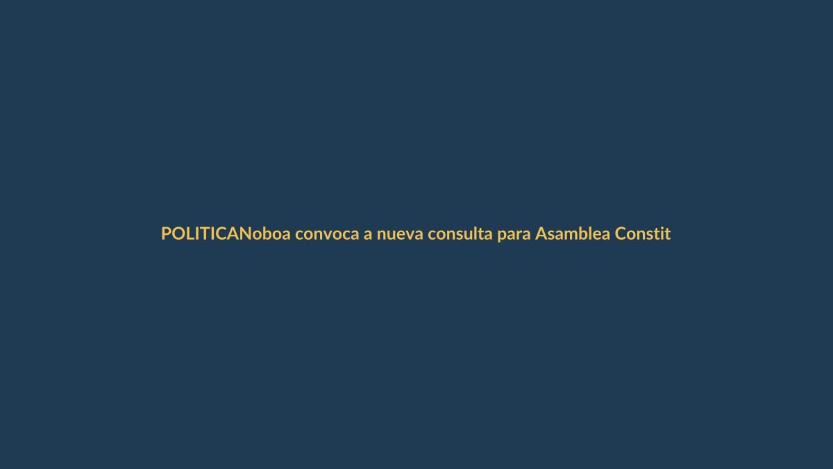 Noboa convoca a nueva consulta para Asamblea Constituyente: ¿qué busca?