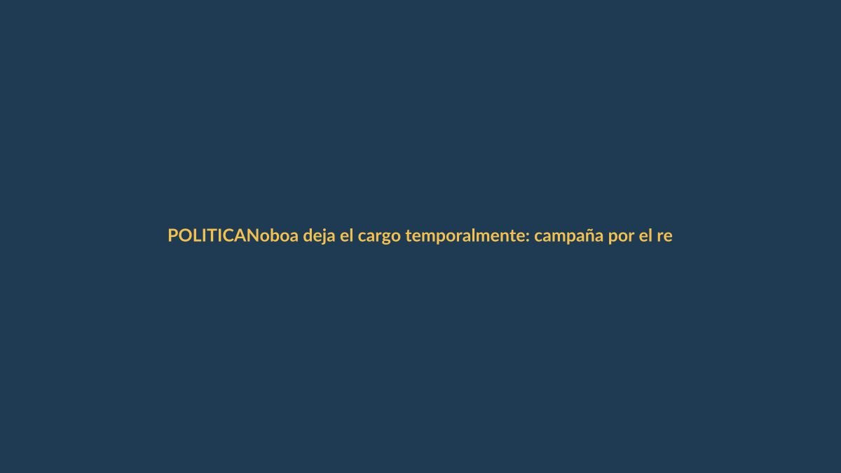 Noboa deja el cargo temporalmente: campaña por el referéndum empieza este fin de semana