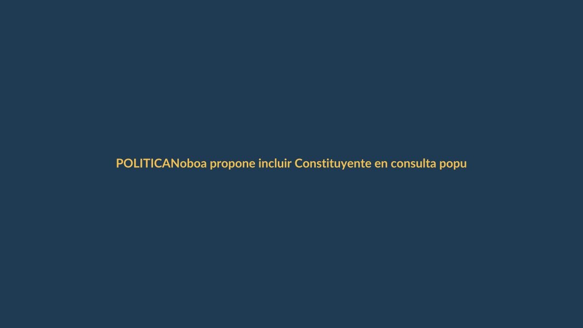 Noboa propone incluir Constituyente en consulta popular
