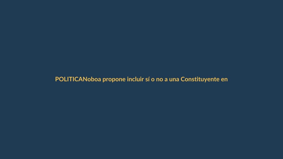 Noboa propone incluir sí o no a una Constituyente en consulta popular
