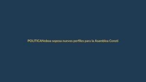 Noboa sopesa nuevos perfiles para la Asamblea Constituyente en Ecuador