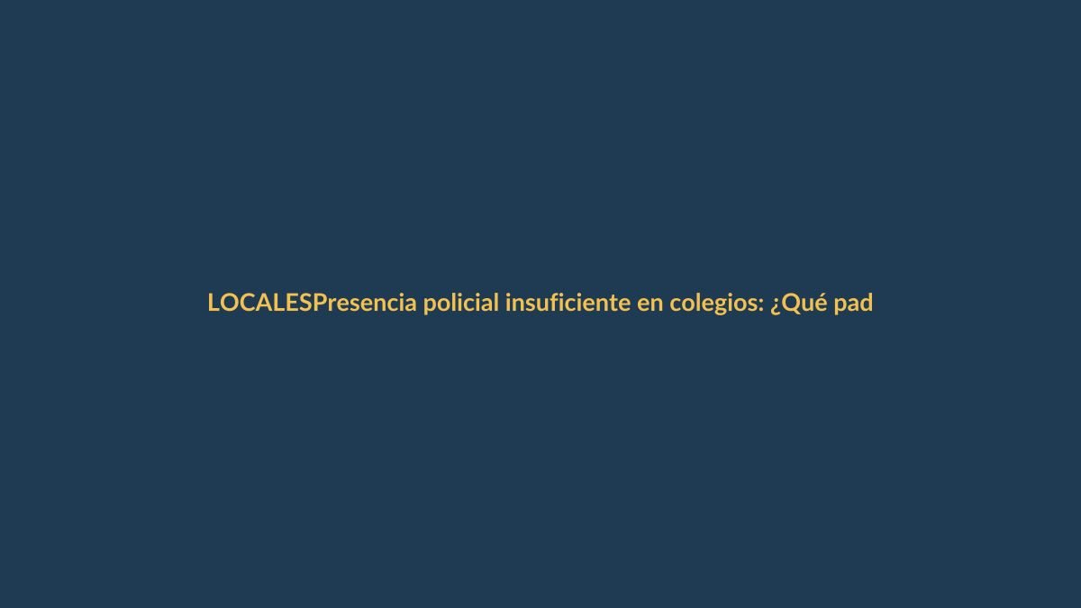Presencia policial insuficiente en colegios: ¿Qué padres deben saber para proteger a sus hijos?