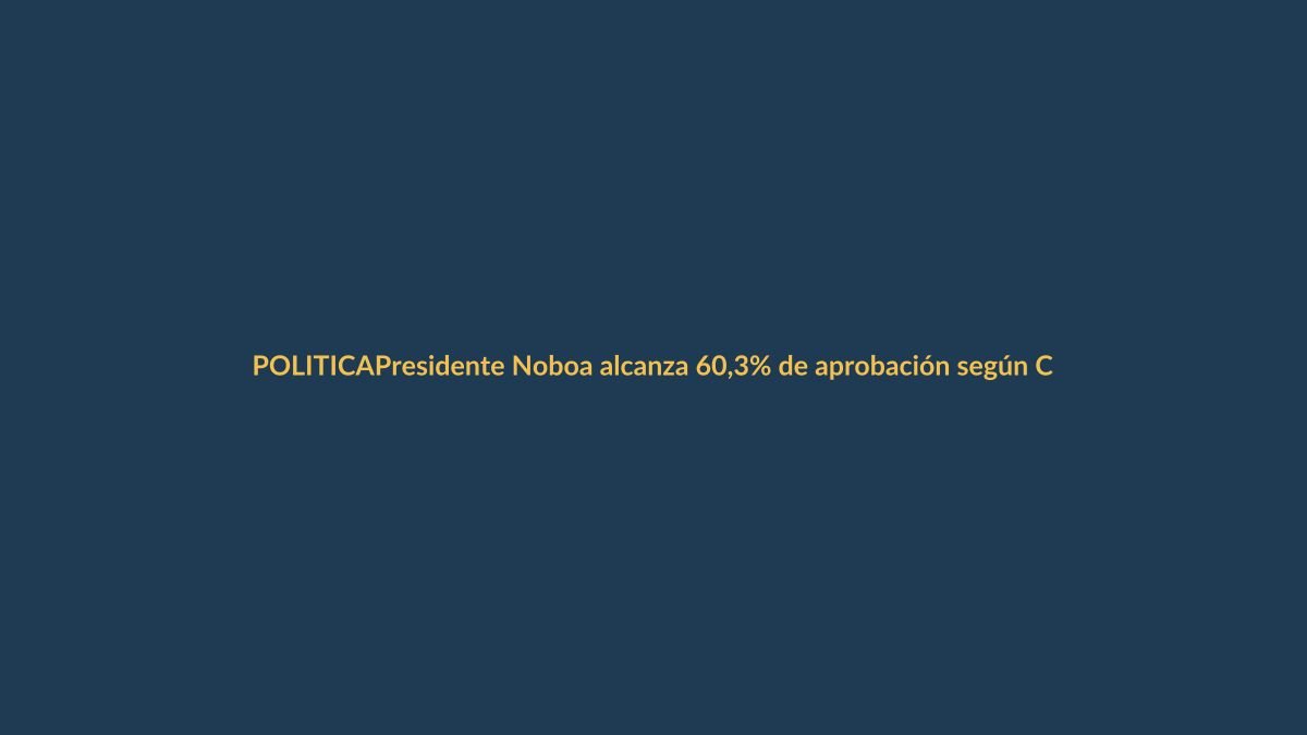 Presidente Noboa alcanza 60,3% de aprobación según Click Report