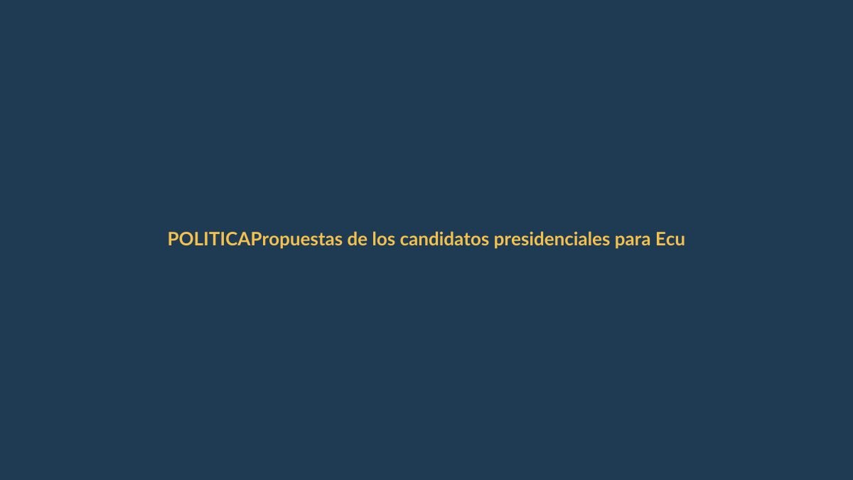 Propuestas de los candidatos presidenciales para Ecuador en 2025: lo que debes saber