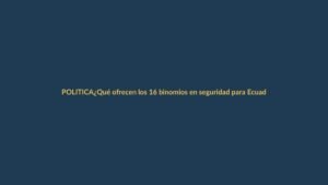 ¿Qué ofrecen los 16 binomios en seguridad para Ecuador?