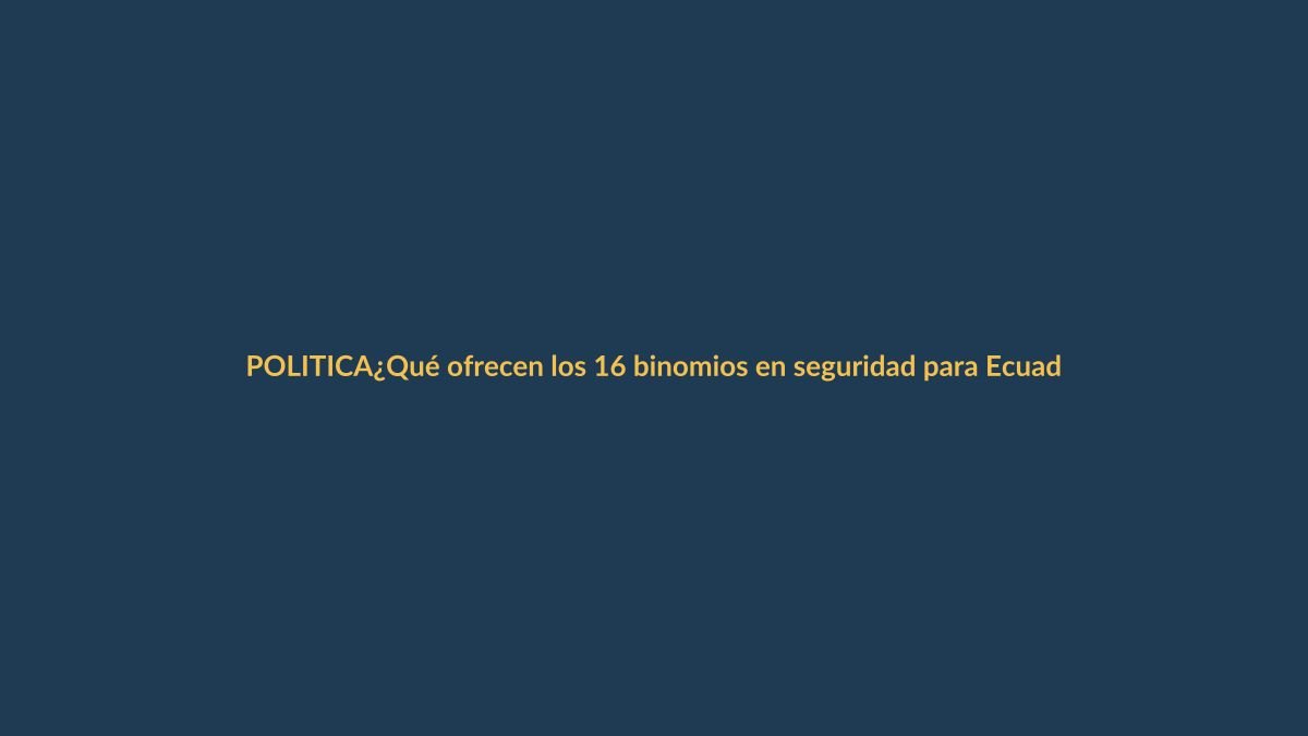 ¿Qué ofrecen los 16 binomios en seguridad para Ecuador?