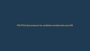 ¿Qué proponen los candidatos presidenciales para 2025?