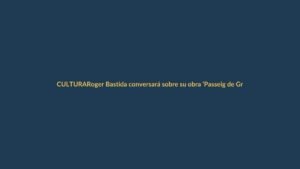 Roger Bastida conversará sobre su obra ‘Passeig de Gràcia’ en el club de lectura