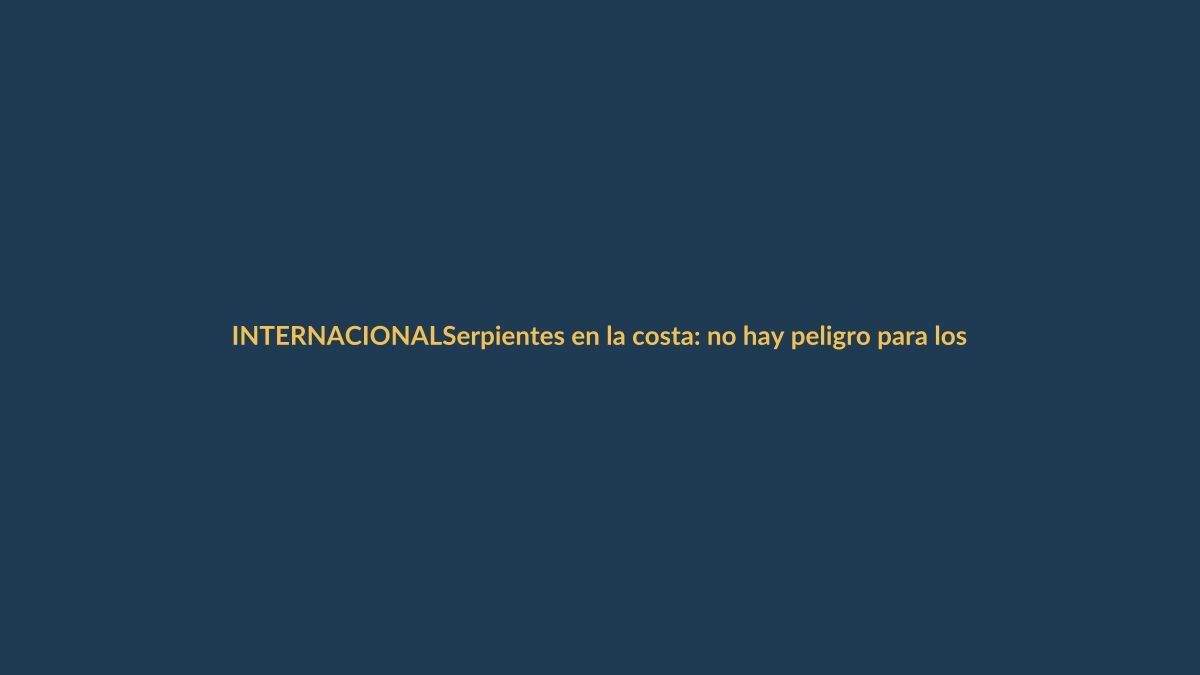 Serpientes en la costa: no hay peligro para los bañistas ecuatorianos