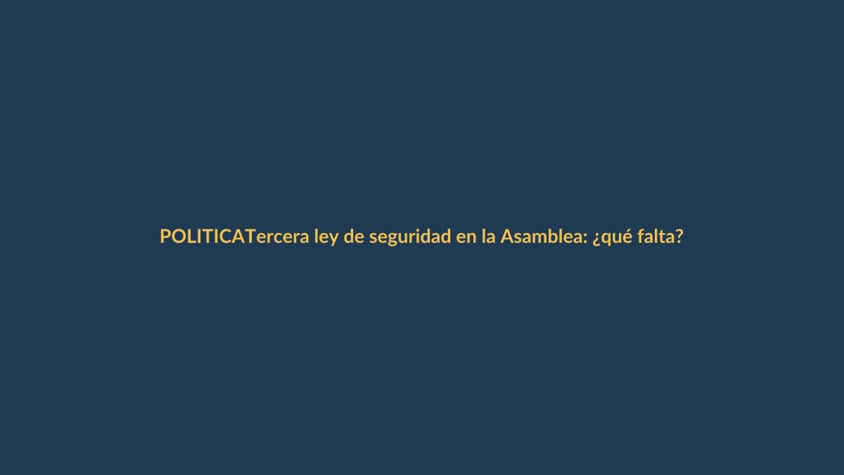 Tercera ley de seguridad en la Asamblea: ¿qué falta?