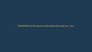 Y los 10 mayores contribuyentes de Ecuador son… conozca el peso fiscal de las grandes empresas
