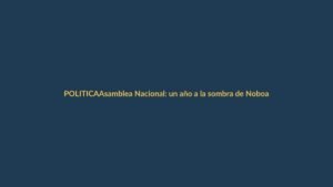Asamblea Nacional: un año a la sombra de Noboa