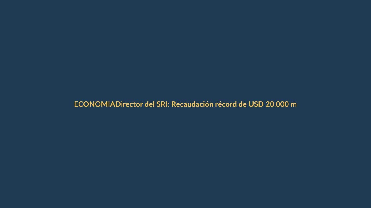 Director del SRI: Recaudación récord de USD 20.000 millones en 2024 no solo por IVA
