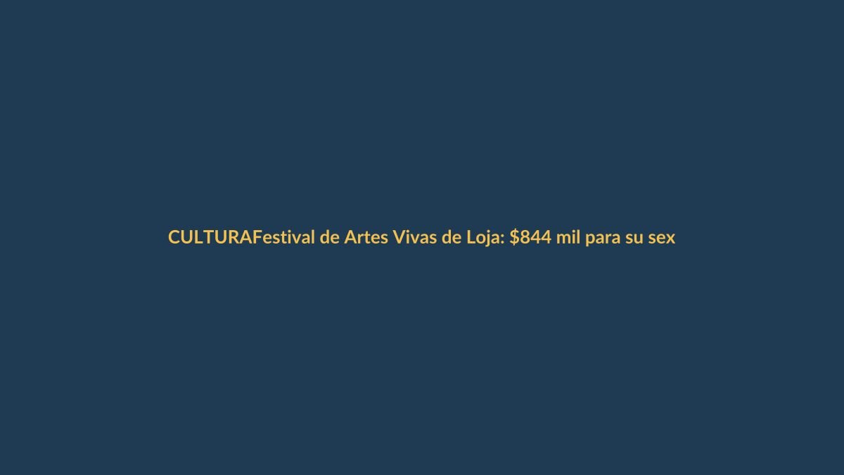 Festival de Artes Vivas de Loja: $844 mil para su sexta edición