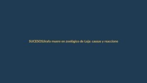 Jirafa muere en zoológico de Loja: causas y reacciones