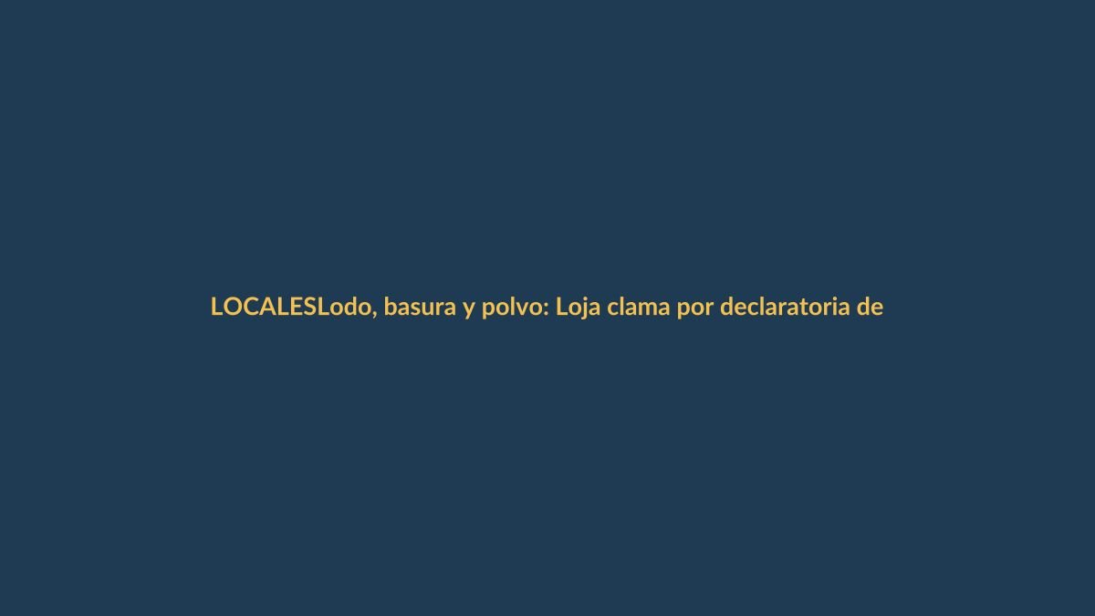 Lodo, basura y polvo: Loja clama por declaratoria de emergencia tras lluvias