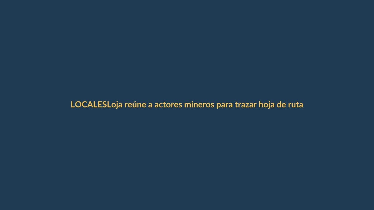 Loja reúne a actores mineros para trazar hoja de ruta sostenible