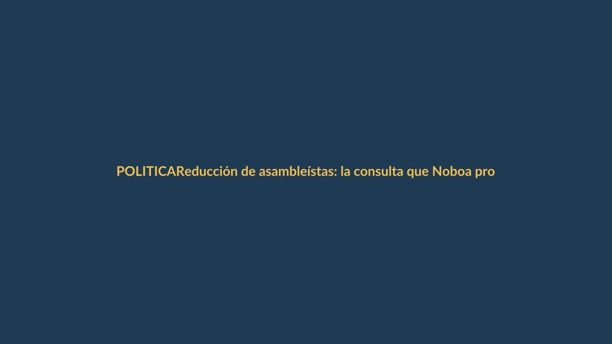 Reducción de asambleístas: la consulta que Noboa promete para modernizar el Legislativo